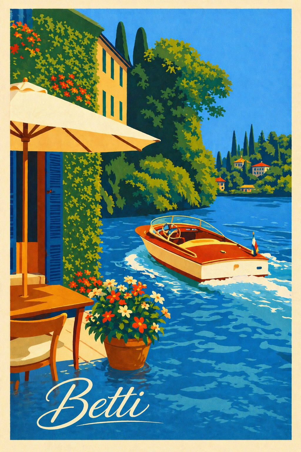 Betti “Italy Lake Como” White T-shirt