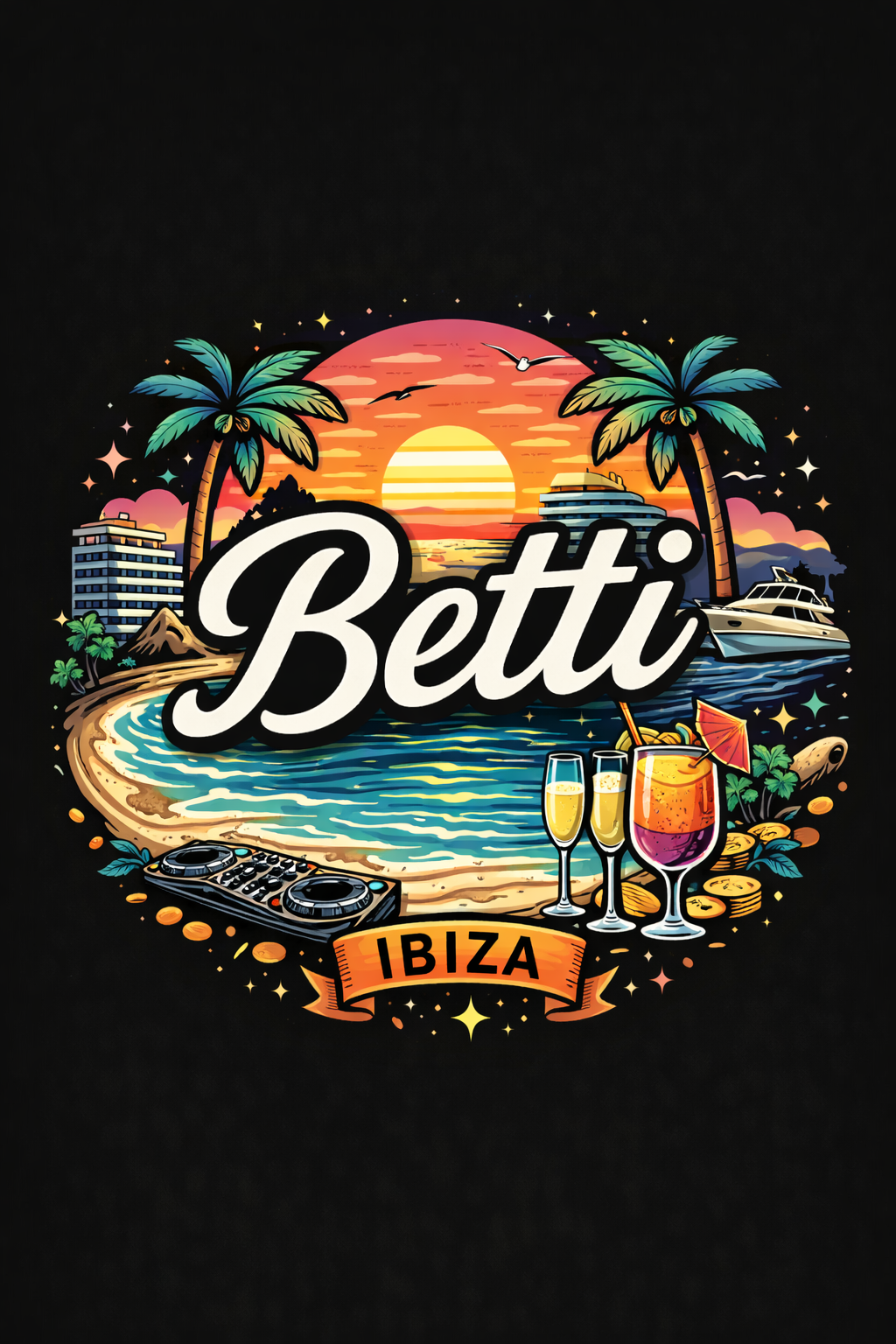 Betti “IBIZA” Black T-Shirt
